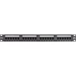 Патч-панель 19" Netlan (1U, 24 порта, Кат.5e, 110/KRONE, неэкранированная, черная)