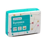 Булавки офисные 28 мм, цветная головка, 150 шт/упак., Office Space