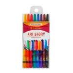 Мелки восковые, выкручивающийся стержень, 08 цв,, Crown "ArtStory", ПВХ, европодвес