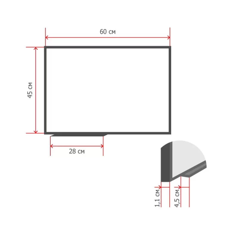 Доска магнитно маркерная 45х60 см лаковое покрытие attache economy
