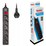 Сетевой фильтр Buro 600SH-1.8-B (6 розеток, 1.8м) черный