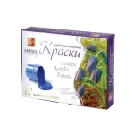 Краски акриловые 12 цветов, 20 мл, картон, глянцевые, художественные Луч