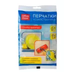 Перчатки резиновые OfficeClean Стандарт, супер прочные, с хлопковым напылением, желтые, р.XL — изображение 2