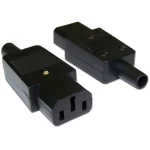 Вилка Lanmaster LAN-IEC-320-C13 (IEC320-C13, 10А, 250В, разборная, черная)