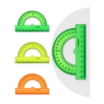 Транспортир 10 см, 180° прозрачный, пластиковый, флуоресцентный, ассорти, СТАММ