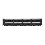 Патч-панель 19" Netlan (2U, 48 портов, Кат.5e, 110/KRONE, неэкранированная, черная)