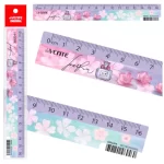Линейка 16 см, пластиковая, цветная, deVENTE. Perfume