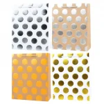 Пакет подарочный 18x23x8 см, вертикальный, конгрев и фольгир., deVENTE. Polka dots, 4 дизайна