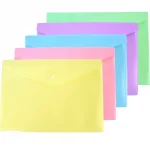 Папка-конверт на кнопке А4, 180 мкм, непрозрачная, ассорти пастель, deVENTE. Pastel