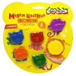 Мелки восковые 06 цв., фигурные, европодвес, Каляка-Маляка ЗВЕРЯТА
