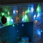 Гирлянда электрическая "Бахрома" 1.8 × 0.5 м, темная нить, 48 LED, свеч. мульти, 8 режимов, 220 В