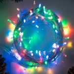 Гирлянда электрическая "Нить" 10 м, прозрачная нить, 100 LED, свеч. мульти, 8 режимов, 220 В