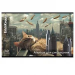 Альбом для рисования 40л., А4, на скрепке, обл.- мелов. картон, ErichKrause.Коты большого города — изображение 4