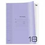 Тетрадь 18 л., клетка BG.Однотонный. Неон, пласт. прозрачная обложка, неон сиреневый