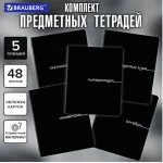 Набор предметных тетрадей, 05шт, 48л., BRAUBERG.Темный, обл. мелов. картон — изображение 6