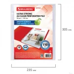 Вкладыш для папок (мультифора) А4+,110 мкм, глянцевые (50 шт/упак) BRAUBERG "EXTRA 1100" — изображение 3