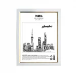 Рамка А4, 21х30 см, пластиковая, белая с золотом, стекло, серия 3, deVENTE