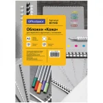 Обложки для переплета А3, картон кожа, белые, 230г/м2, 100шт/уп., OfficeSpace