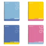 Тетрадь А5, 96 листов, клетка, гребень, BRAUBERG.Один цвет, обл. мелов. картон