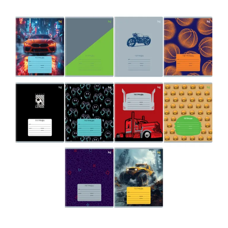 Тетрадь А5, 48 листов, клетка, гребень,  ArtSpace "Моноколор. Colorblock", об. мелов. картон