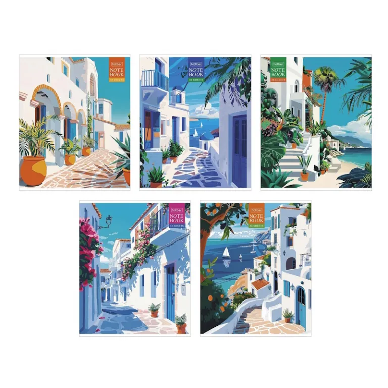 Тетрадь А5, 48 листов, клетка, гребень, ArtSpace "Моноколор. Colorblock", об. мелов. картон