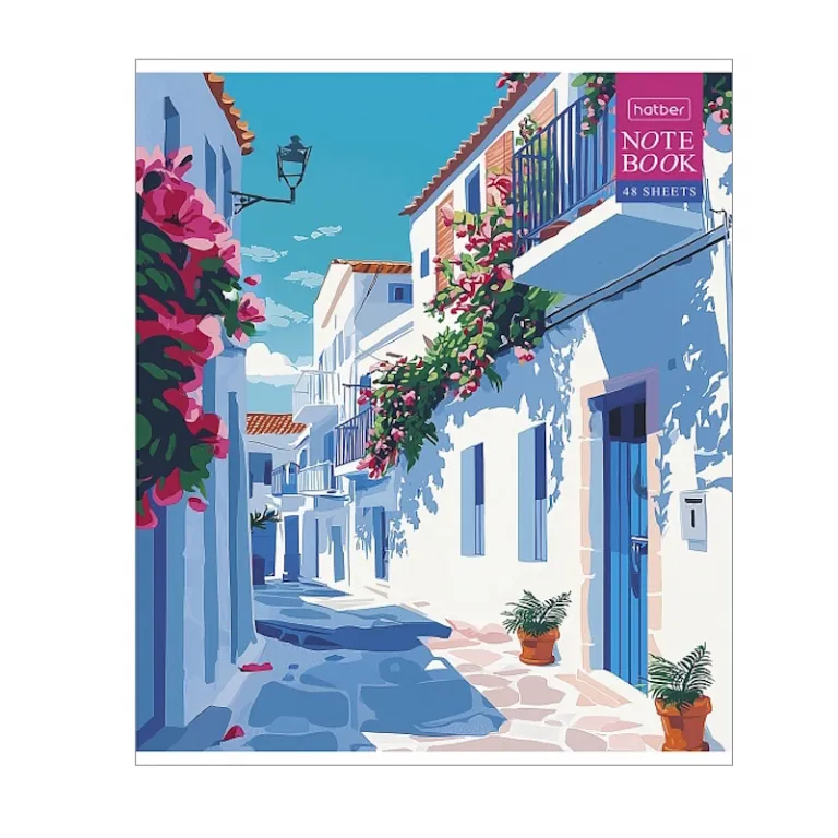 Тетрадь А5, 48 листов, клетка, гребень, ArtSpace "Моноколор. Colorblock", об. мелов. картон