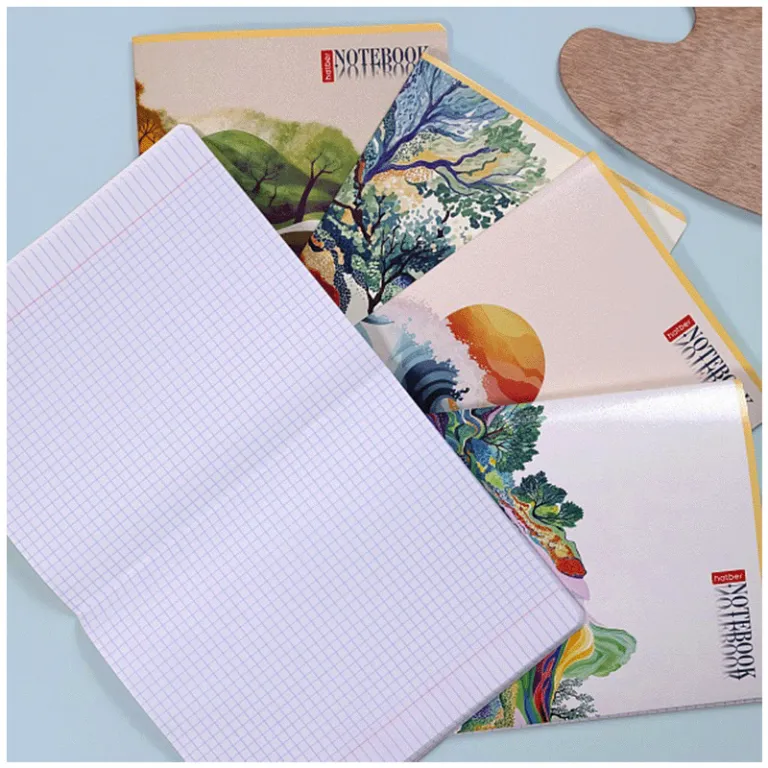 Тетрадь А5, 48 листов, клетка, гребень,  ArtSpace "Моноколор. Colorblock", об. мелов. картон