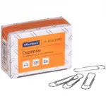 Скрепки канц. 28 мм оцинкованные, картон. упак. (100 шт./упак) OfficeSpace