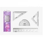 Набор чертежный малый, deVENTE. Amai Menoko, (треуг. 2шт., линейка 20см, транспортир), европодвес
