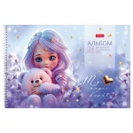 Альбом для рисования 24л., А4, на гребне, обл.- мелов. картон, Hatber.Лилу, перф. на отрыв, софт-тач — изображение 4