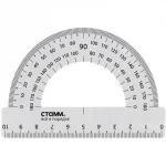 Транспортир 10 см, 180° металлический, СТАММ