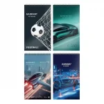 Блокнот А7, 40 л., клетка, гребень, обл. мелов. картон, уф-лак, Schoolformat МИКС ДЛЯ МАЛЬЧИКОВ