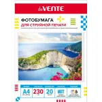 Фотобумага матовая односторонняя, A4, 230 г/м², 20 л.,deVENTE