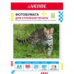 Фотобумага матовая односторонняя, A4, 90 г/м², 20 л.,deVENTE