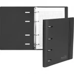 Тетрадь А5, 080 листов, клетка на кольцах deVENTE. TOTAL BLACK, тверд. обложка с резинкой, черная