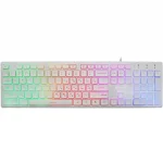 Клавиатура проводная Оклик 550ML белый USB slim Multimedia LED (1061618) каб.:1.5м