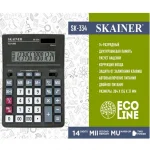 Калькулятор настольный, 14 разр., 204х155 мм, двойное питание, черный, Skainer SK-334