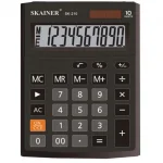 Калькулятор настольный, 10 разр., 137х103 мм, двойное питание, черный, Skainer SK-210