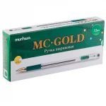 Ручка шариковая 0,5 мм., зеленая, масляные чернила, грип, MunHwa MC Gold — изображение 2