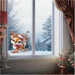 Наклейки для окон и стекла 24*33 см,  самокл. пленка, двусторонняя, "Олененок" — изображение 2