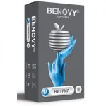Перчатки нитриловые М, 100шт., картон. коробка BENOVY Nitrile Chlorinated ( ЧЗ ПУ)